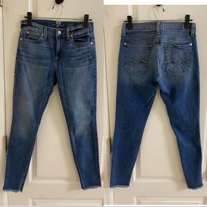 7 for all mankind gwenevere ankle frayed jeans
